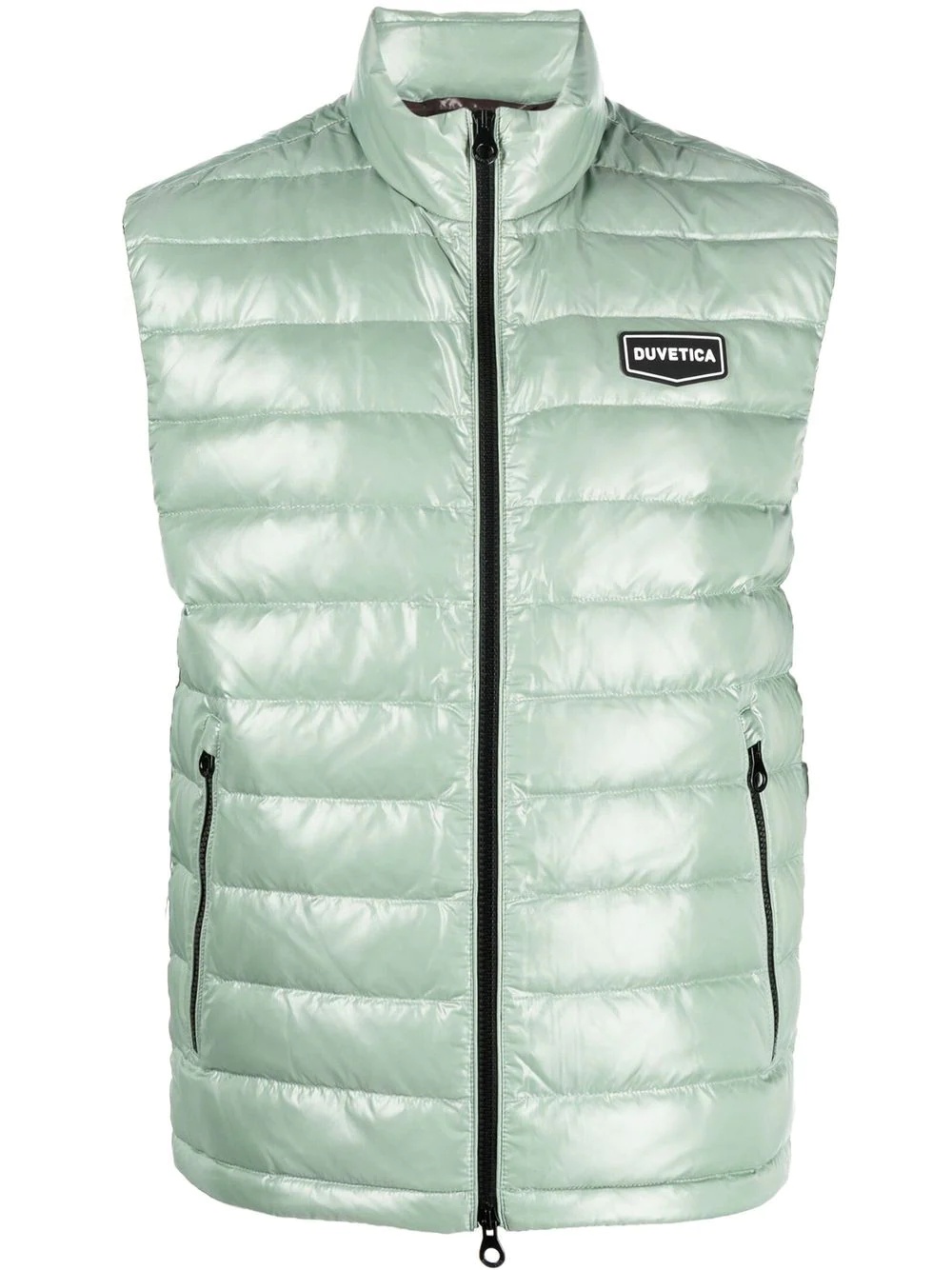 logo-patch quilted gilet - 1