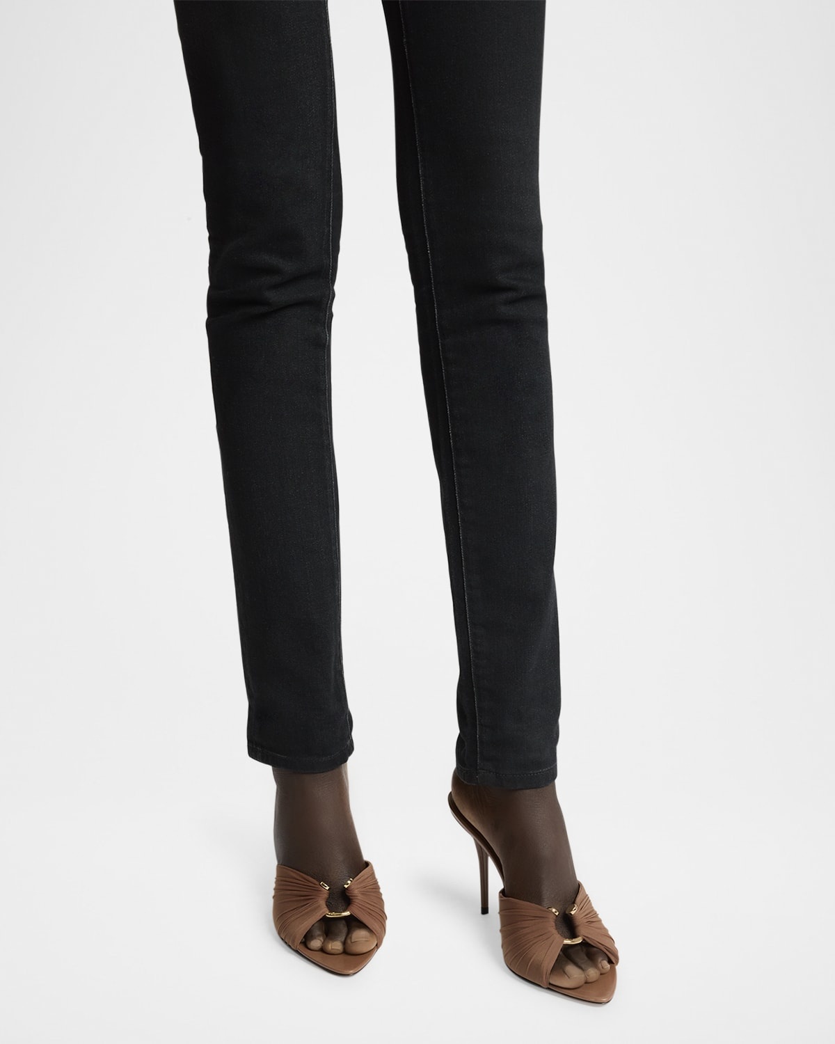 SAINT LAURENT Lola Ruched Nylon Ring Mule Sandals neimanmarcus  REVERSIBLE