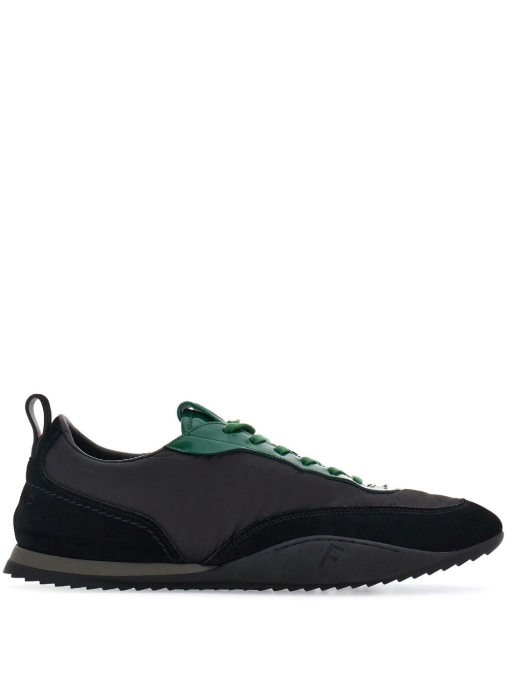 leather-trim lace-up sneakers - 1