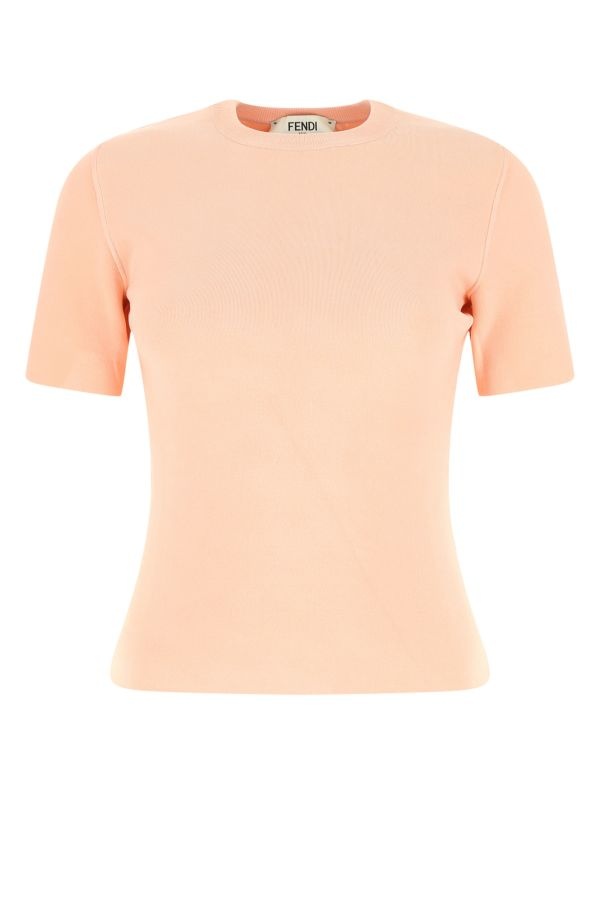 Tシャツ・カットソー FENDI DARK PINK VISCOSE BLEND CROP TOP fendi-PINK-Crop-Top-With-