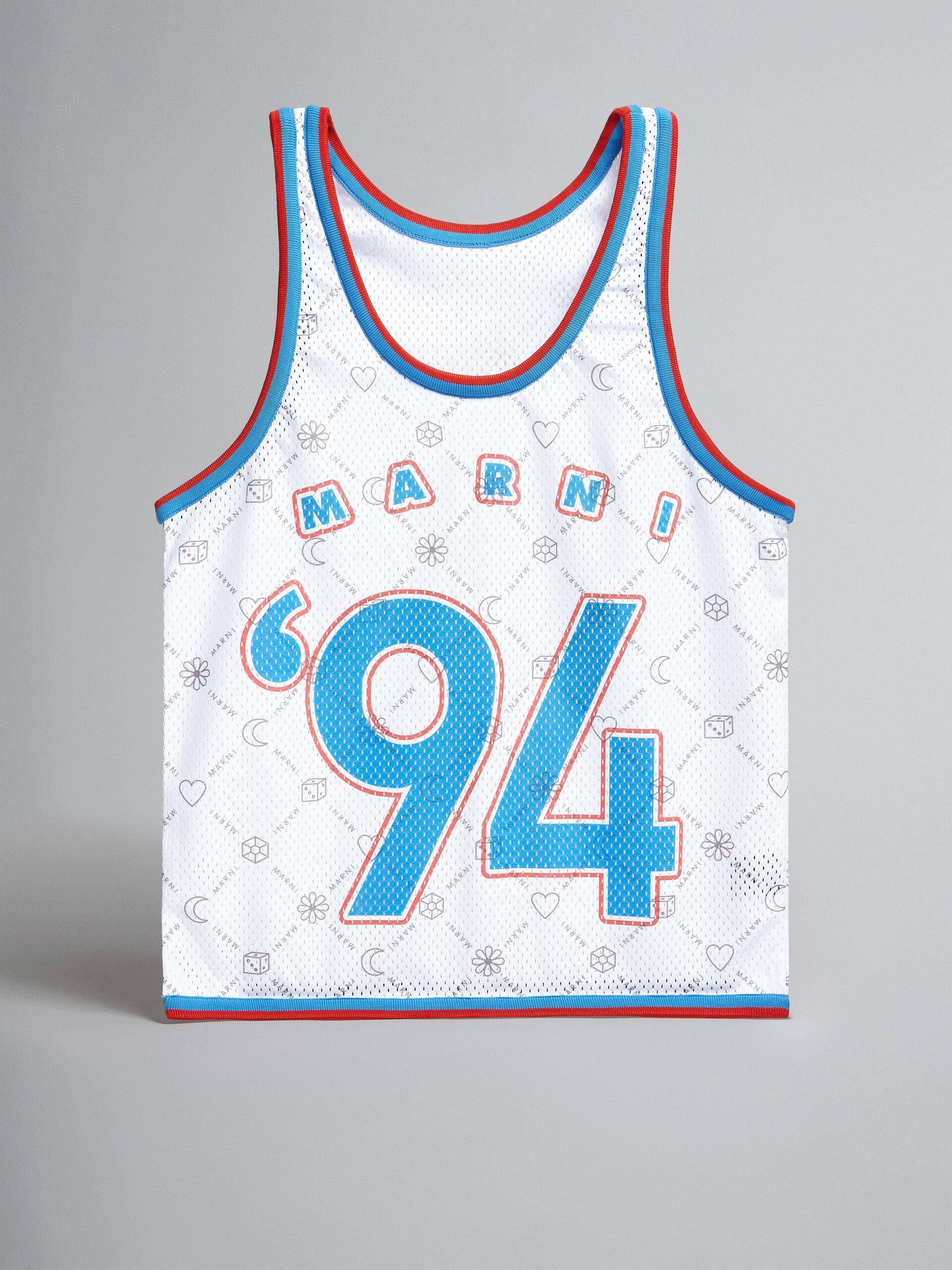 WHITE TANK-TOP SHOPPING BAG WITH MARNIGRAM PRINT - 1