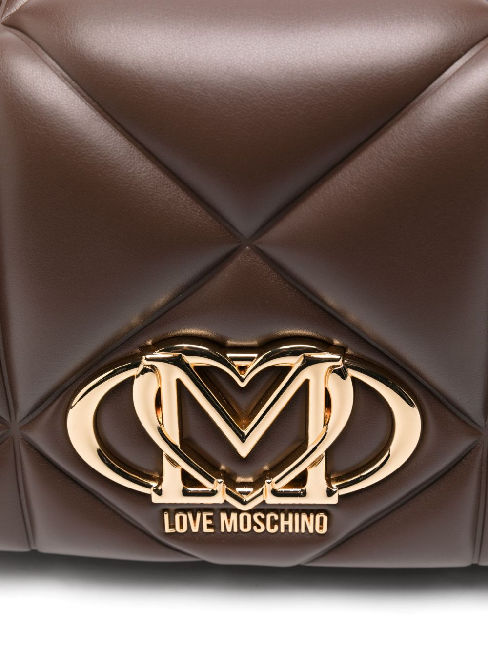 quilted logo-plaque shoulder bag - 4