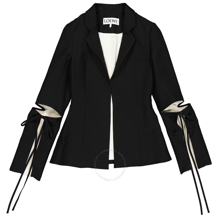Loewe Ladies Tie-cut Sleeve Panel Linen Jacket - 1
