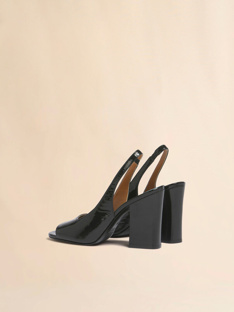 Marni BLACK LEATHER HEELED SLINGBACK outlook