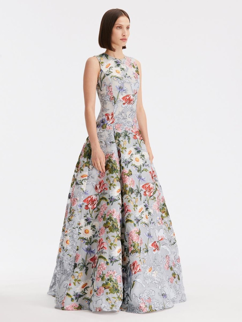 UNFINISHED FLORAL FIL COUPÉ GOWN 3
