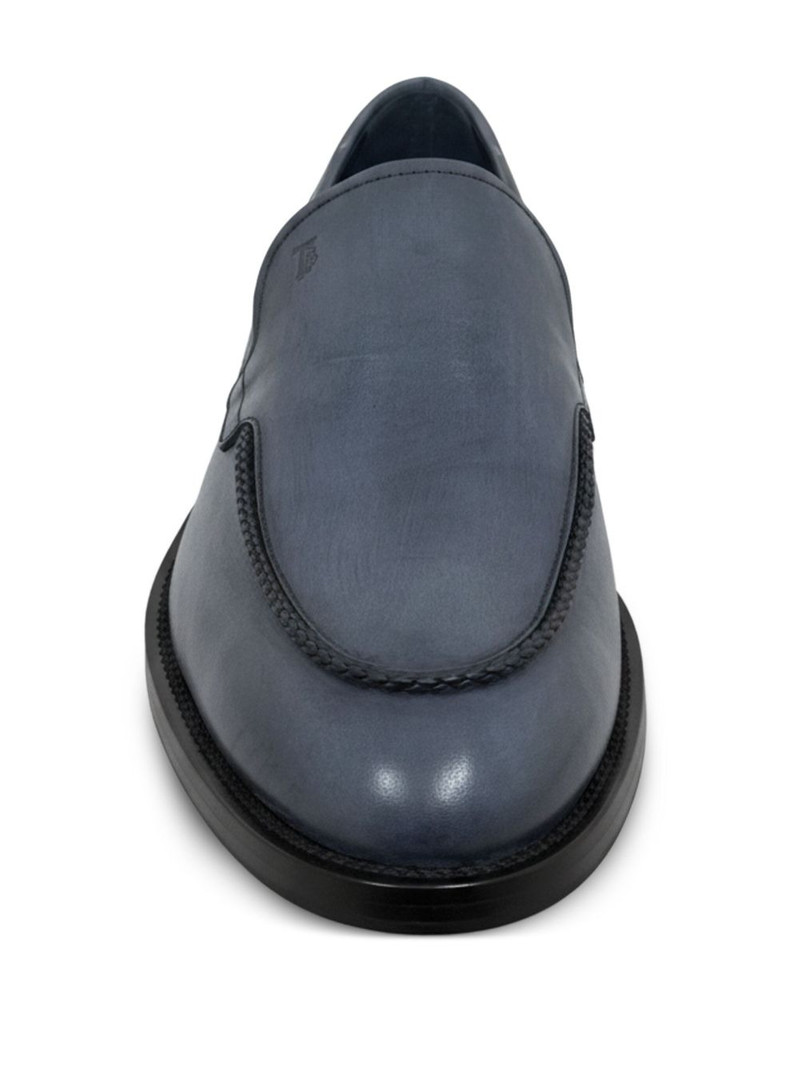 Tod's braided-detail leather loafers outlook