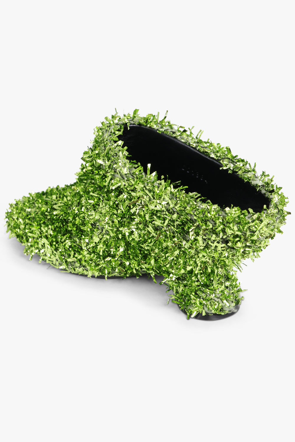 TINSEL 75MM POINTED MULE CLOG | GREEN - 3
