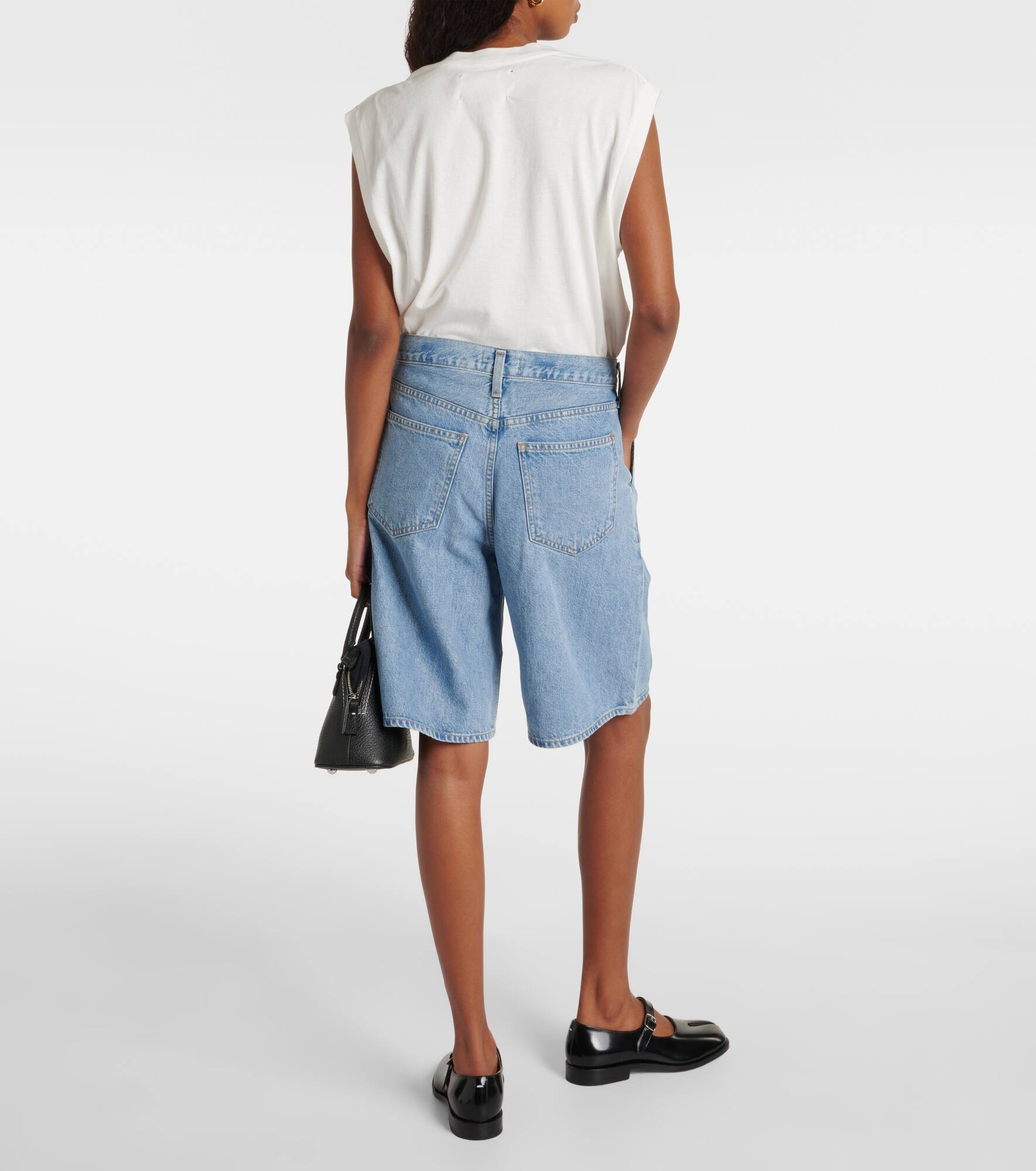 Ellis mid-rise denim Bermuda shorts - 3