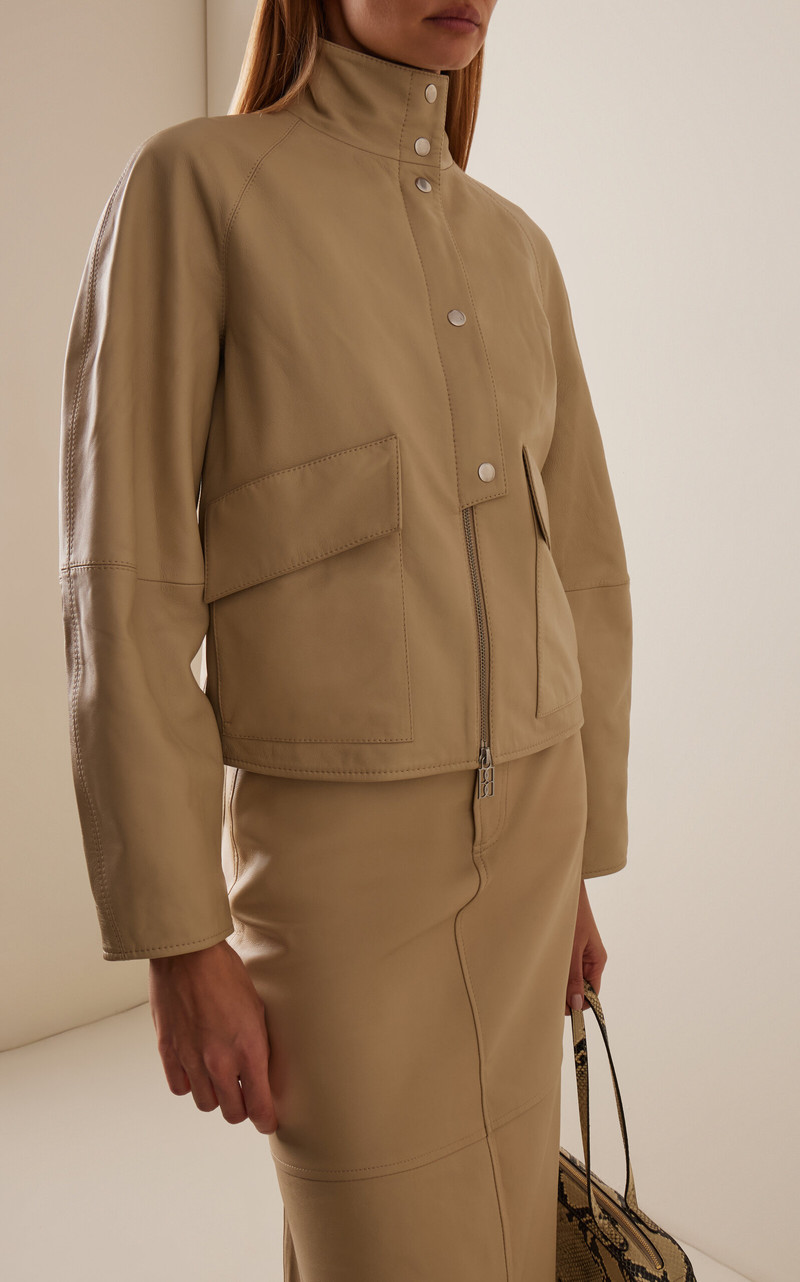 BY MALENE BIRGER Suzanne Leather Jacket neutral outlook
