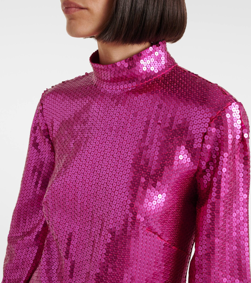 Gina sequined feather-trimmed minidress 4