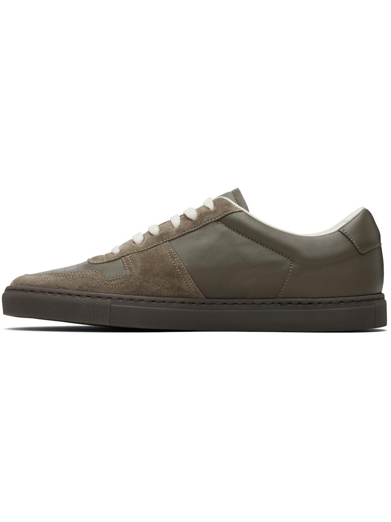 Common Projects Khaki BBall Slim Gum Brown Sole Sneakers outlook