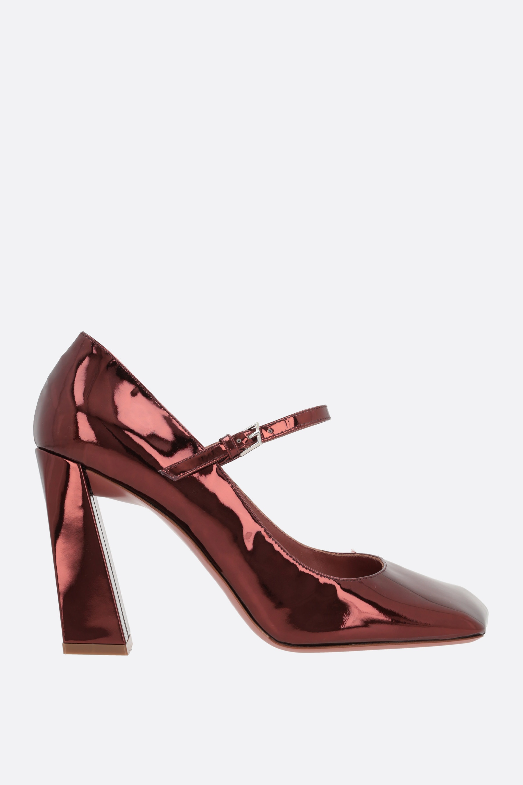 パンプス AMINA MUADDI Charlotte mirror-effect leather mary-jane pumps Amina Muaddi CHARLOTTE MIRROR-EFFECT LEATHER MARY-JANE PUMPS
