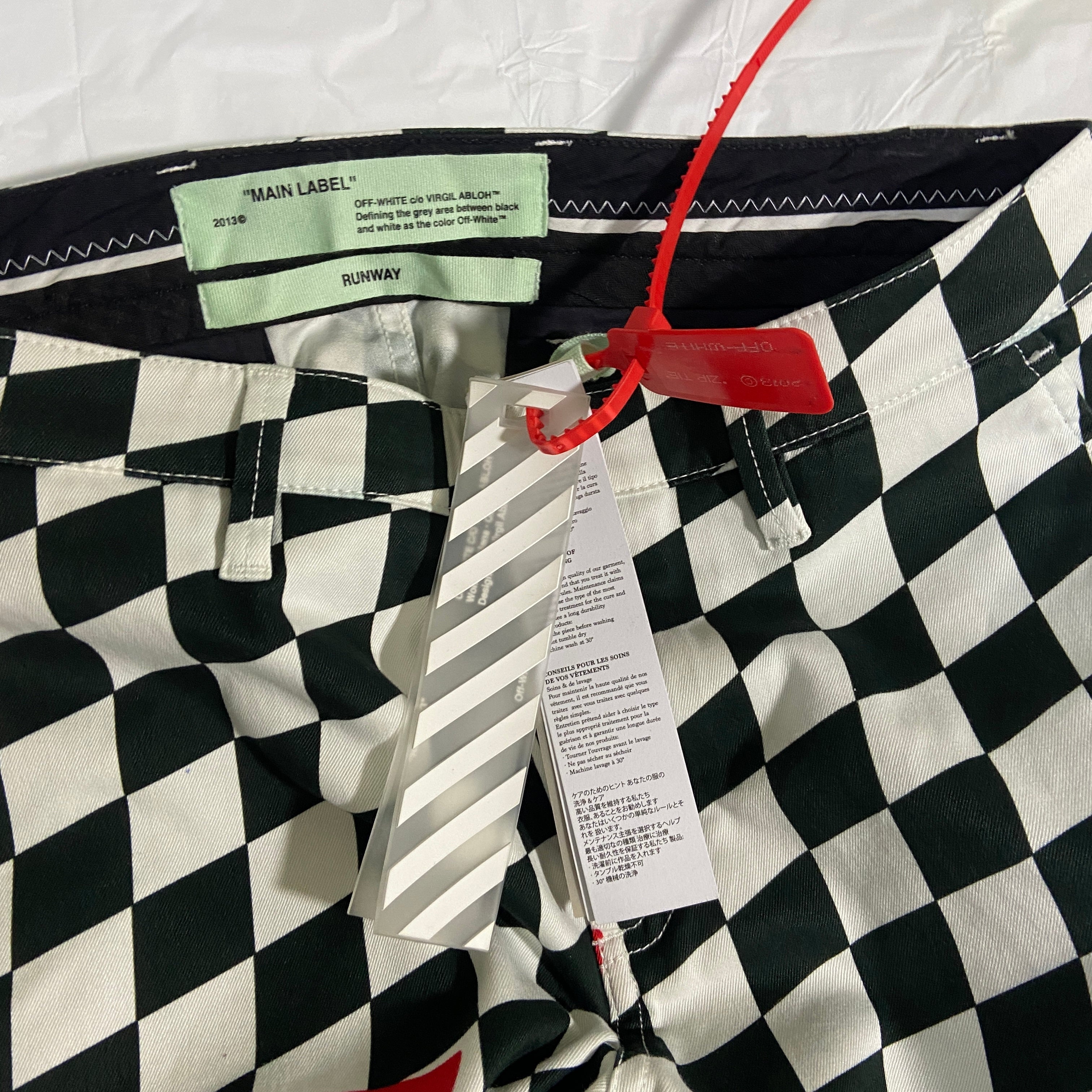 Off-White fall 2017 Runway checker leaf chino pants 31 - 6