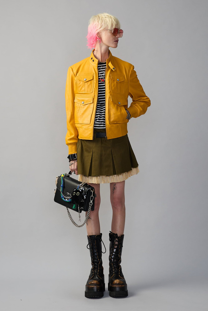 R13 SHRUNKEN ZIP-UP LEATHER JACKET outlook