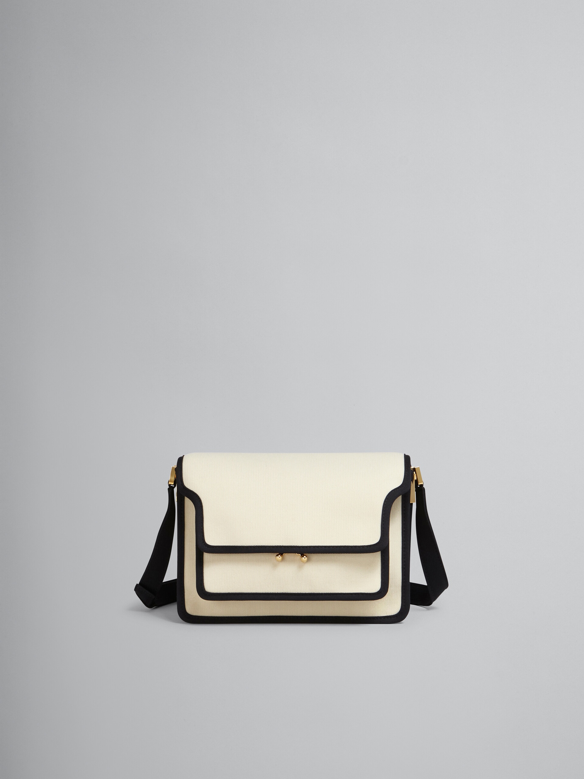 TRUNK SOFT MEDIUM BAG IN WHITE JACQUARD - 1