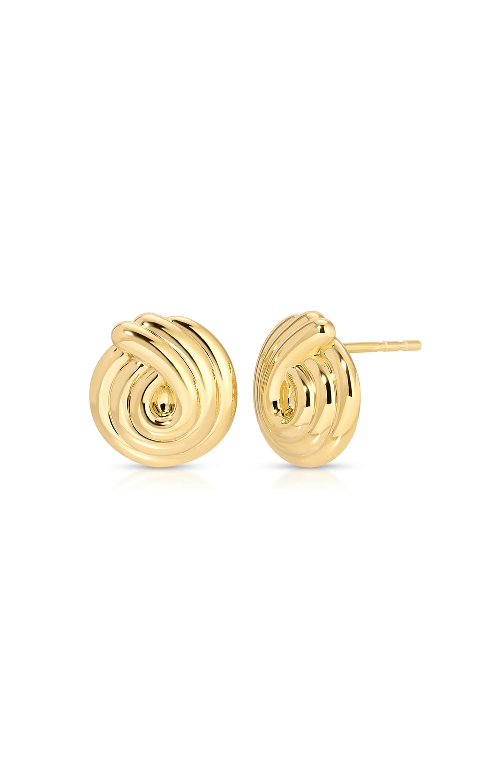 14K Yellow Gold Stud Earrings - 1