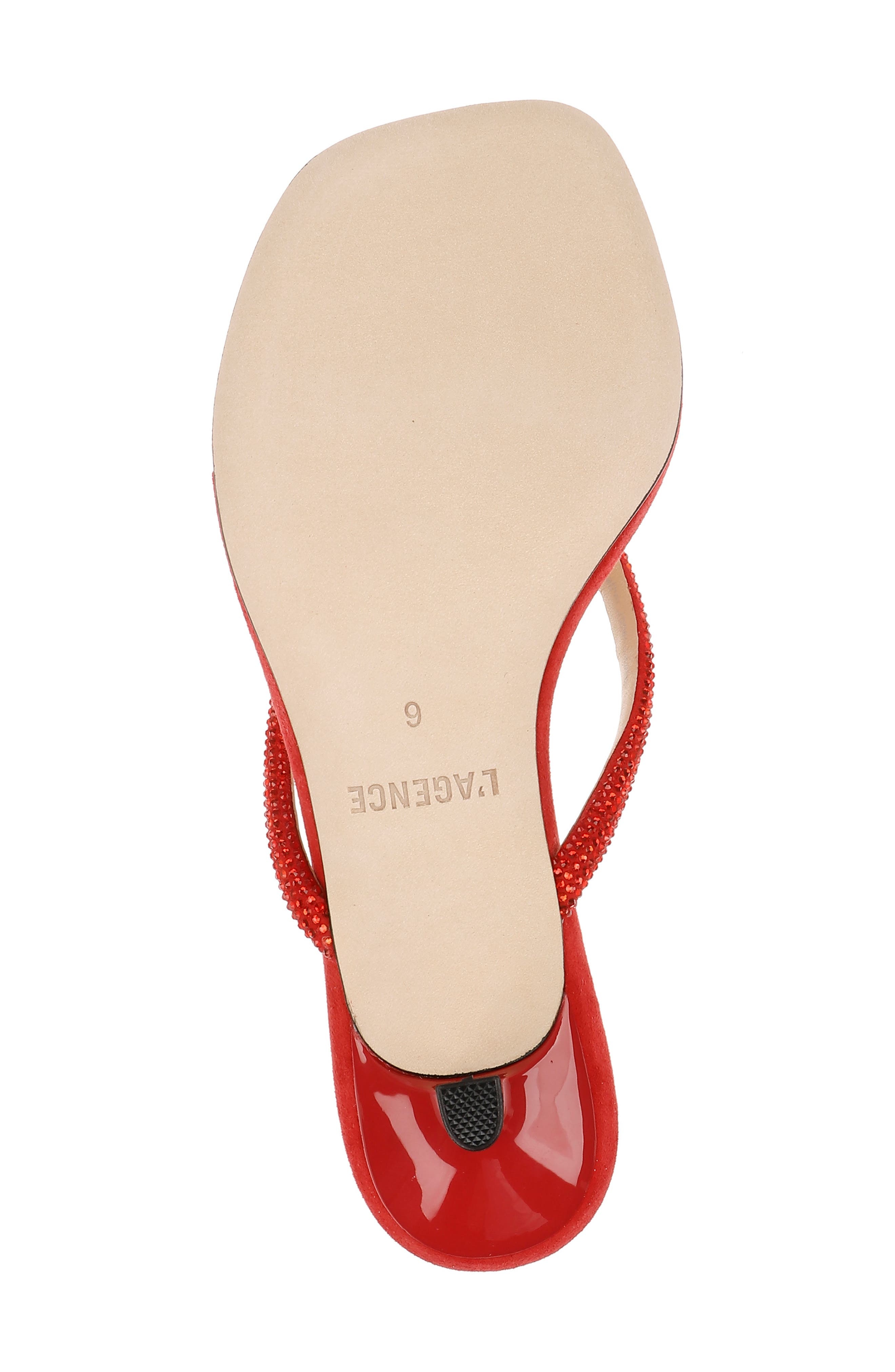 L'AGENCE Hortense Kitten Heel Sandal in Red Suede at Nordstrom - 6