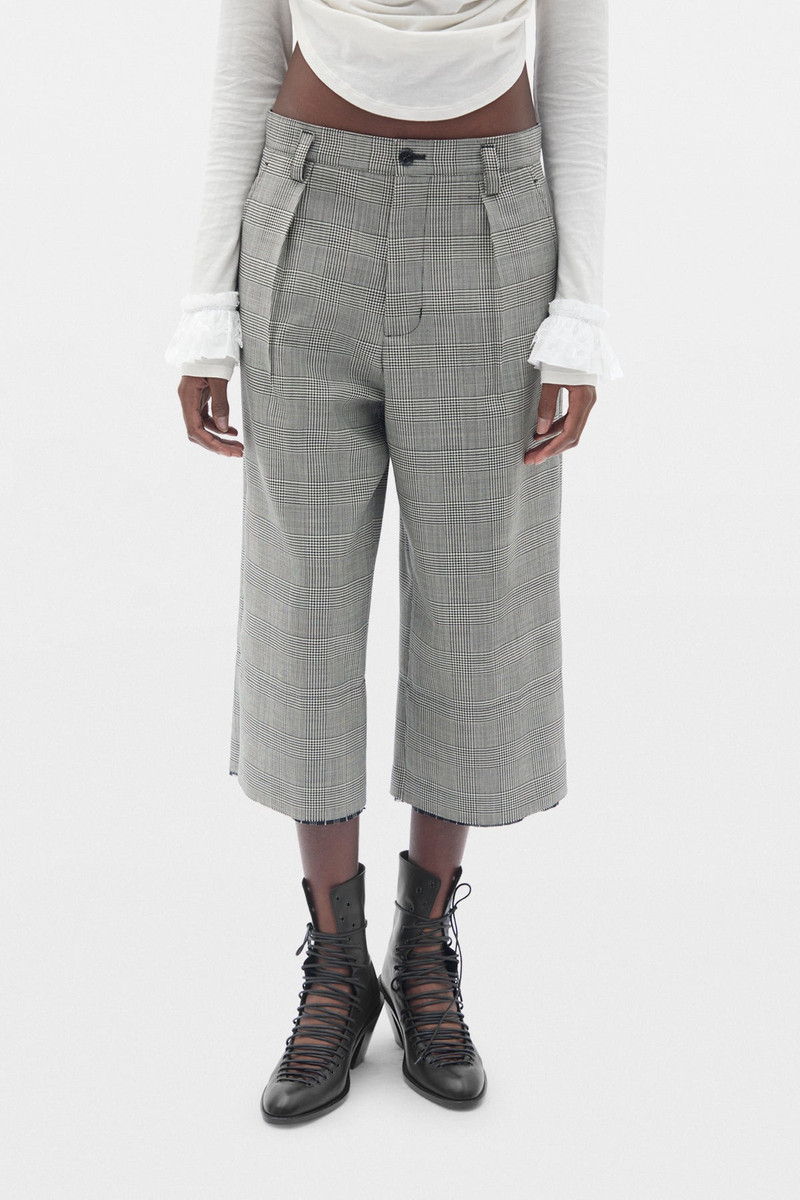 Helse Wide Leg Cropped Trousers With Lining Cuffs 5
