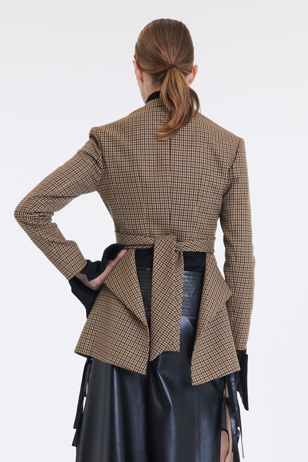 COLLARLESS DECONSTRUCTED JACKET GINGHAM - 9