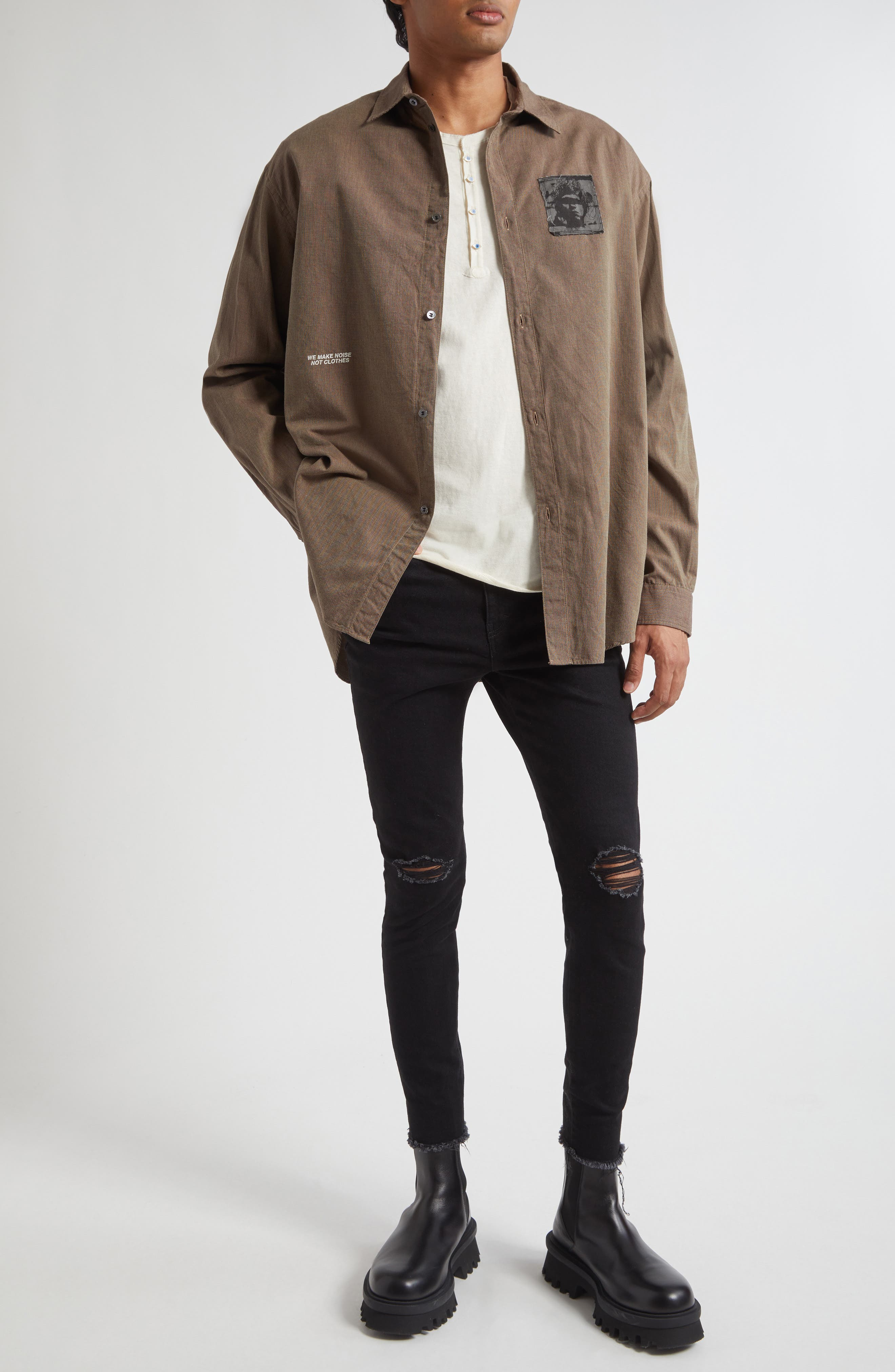 Undercover Ripped Stretch Cotton Jeans in Black at Nordstrom - 2