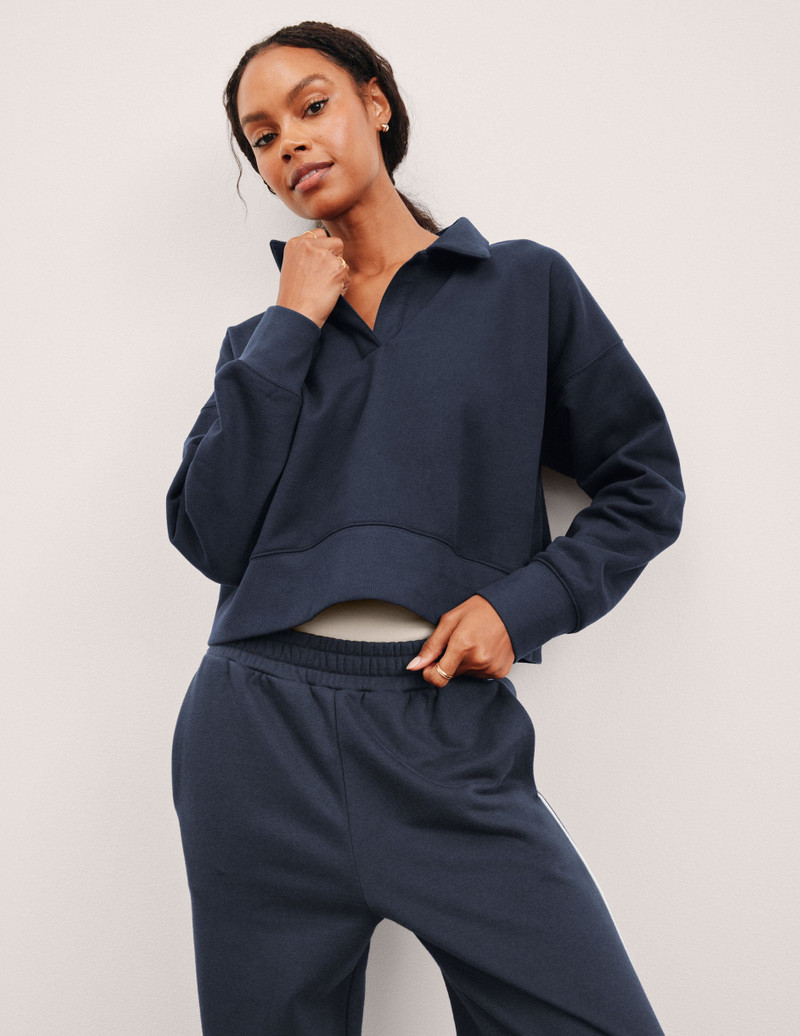 BEYOND YOGA LuxeFleece Collared Sweatshirt outlook