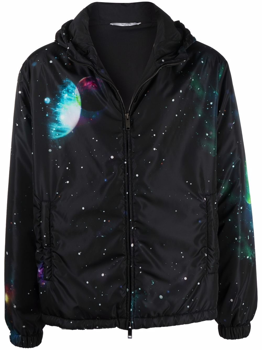 graphic-print zip-up jacket - 1