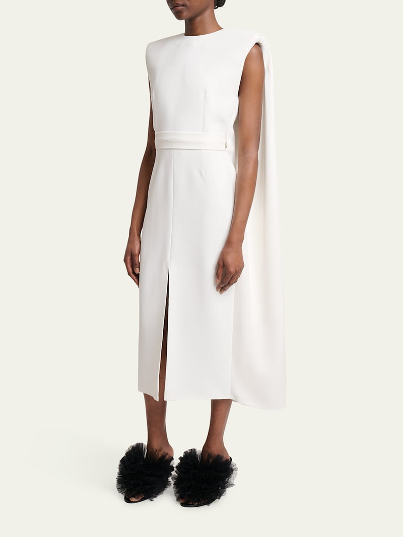 Givenchy Sleeveless Crepe Midi Cape Dress outlook