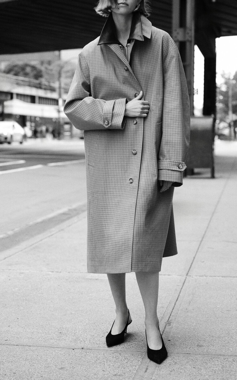 BRANDON MAXWELL The Quinn Waterproof Plaid Twill Driving Coat plaid outlook