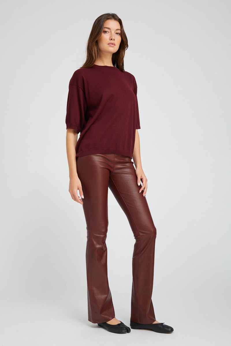 SPRWMN WINE CASHMERE BOXY TEE outlook