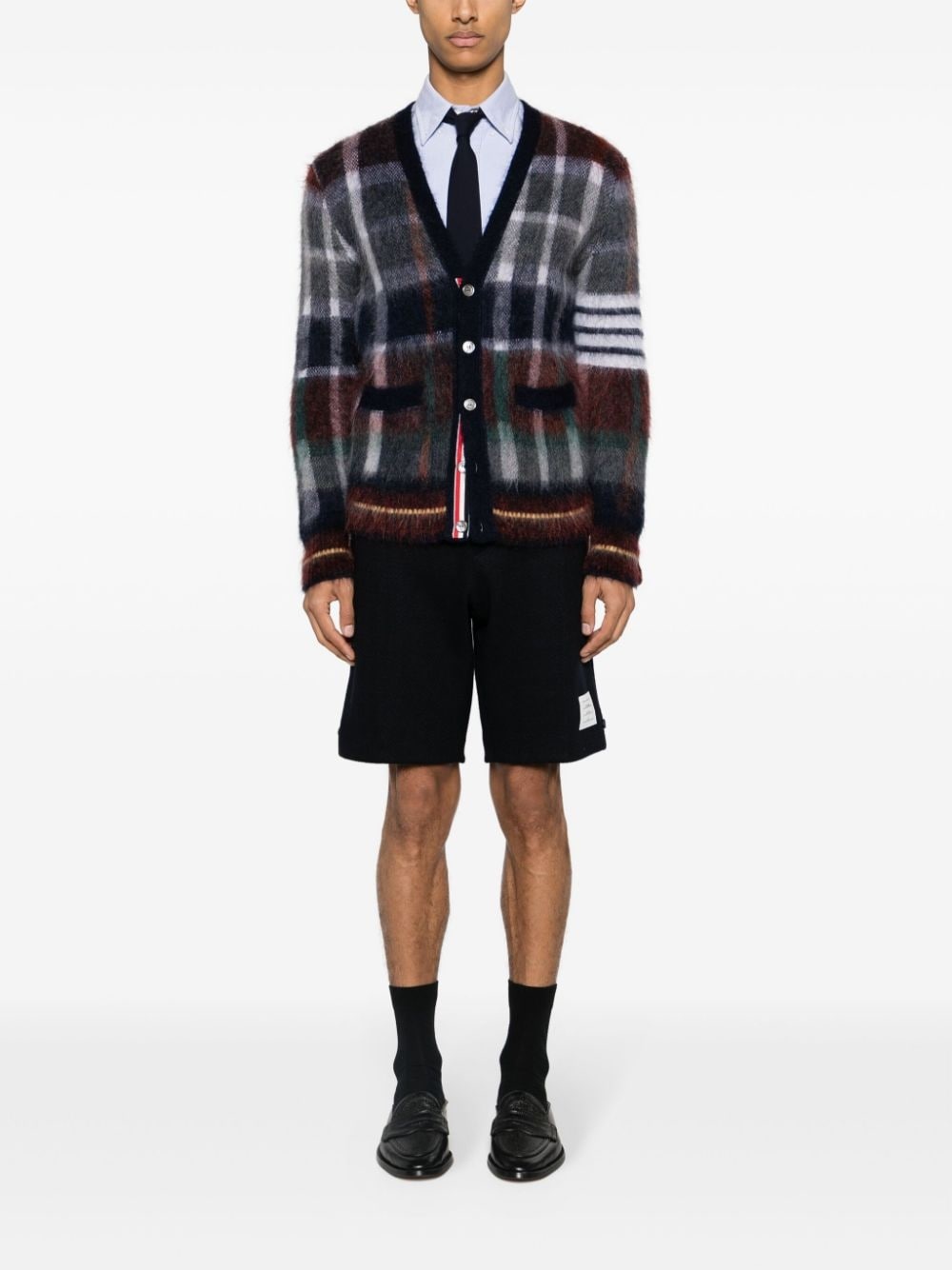 Hector-tartan brushed-effect cardigan - 2