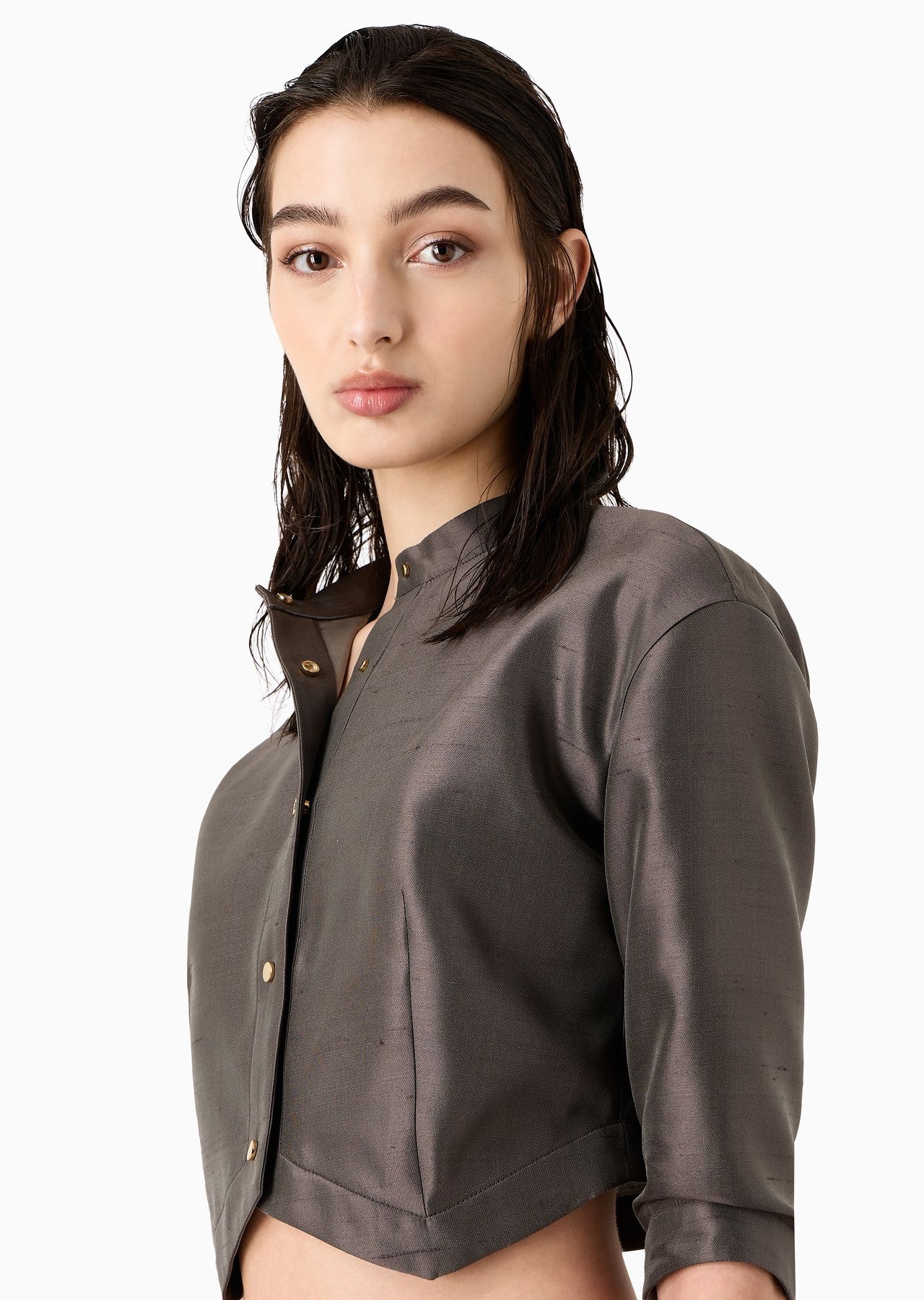 Short shirt in silk shantung - 5