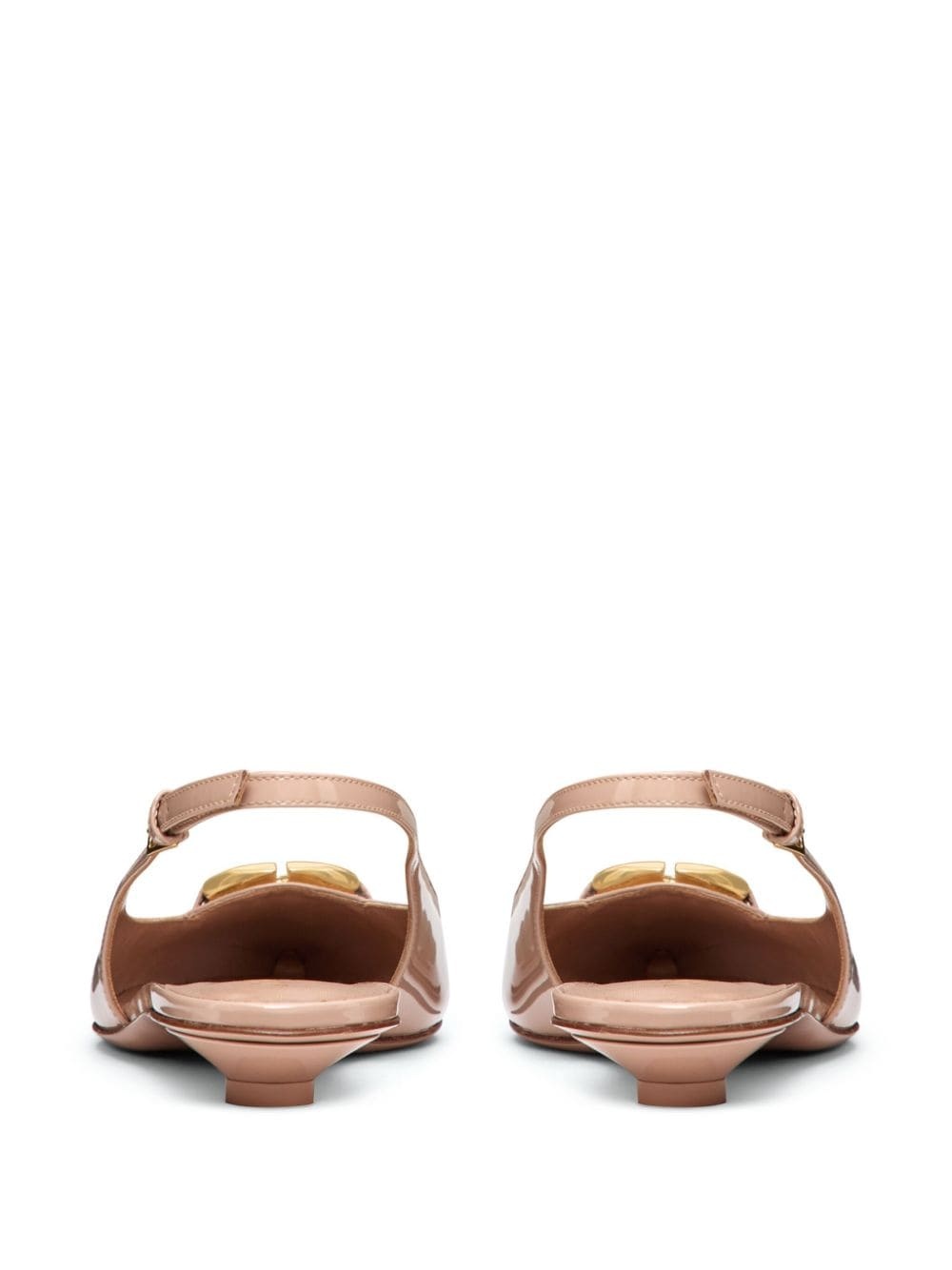 VLogo Signature leather slingback ballerina shoes - 3