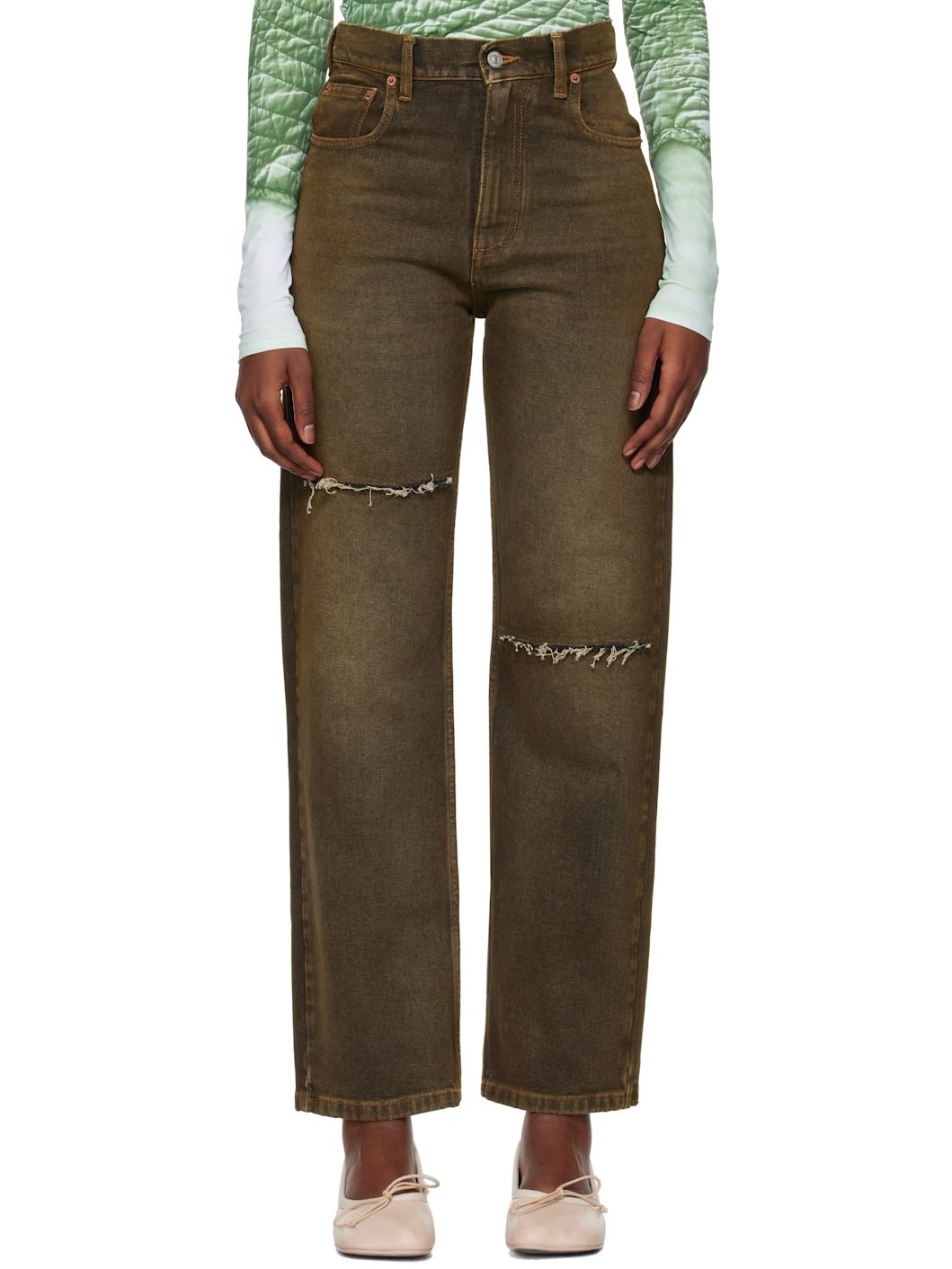 Brown 5-Pocket Jeans - 1