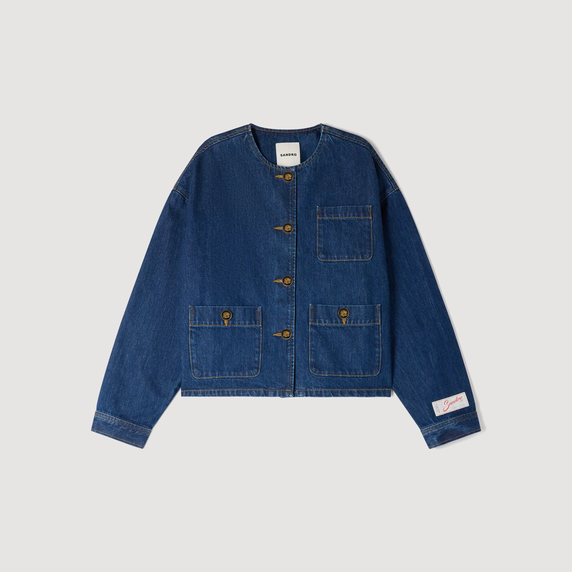 DENIM JACKET WITH FANCY BUTTONS - 1