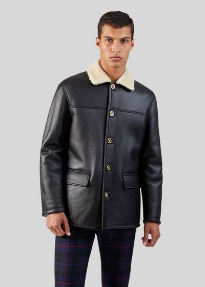 VERSACE Leather And Shearling Jacket outlook