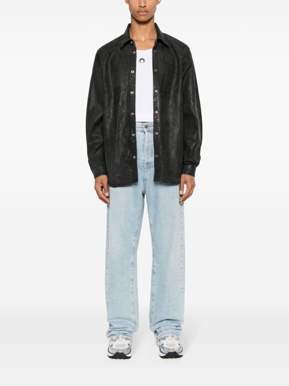 cracked press-stud shirt - 2