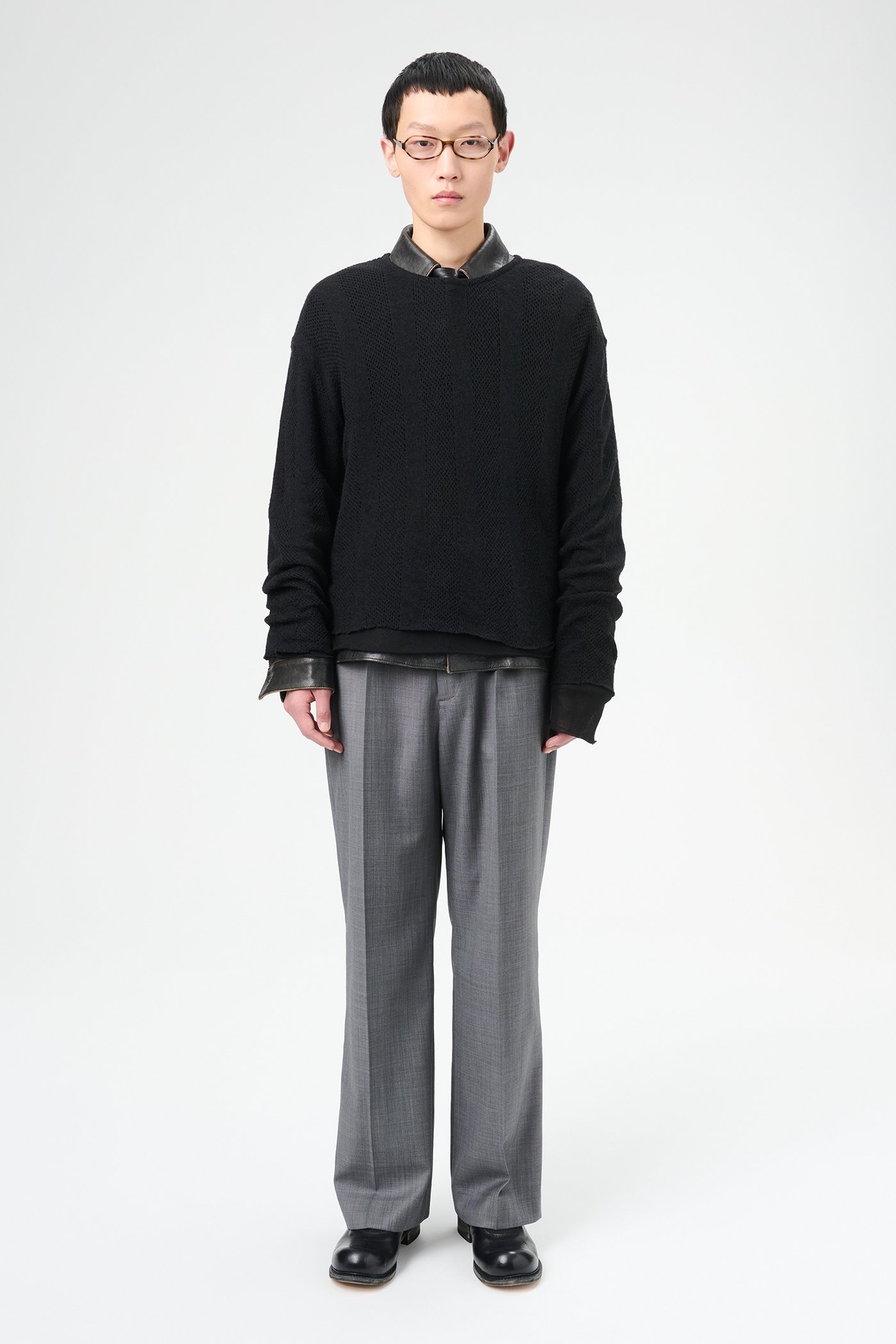 Double Lock Longsleeve Black Crochet Stripe - 2