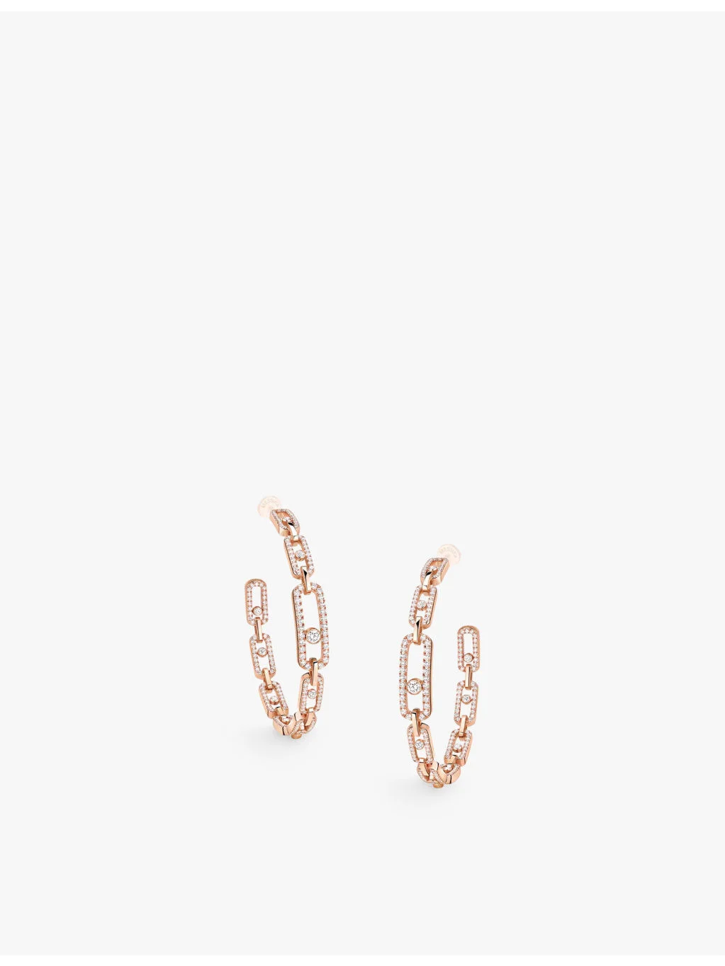 Move Link Medium 18ct white-gold and 2.12ct diamond earrings - 1