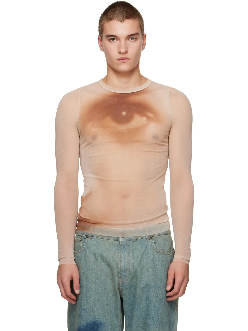Beige 'The Face' T-shirt - 1