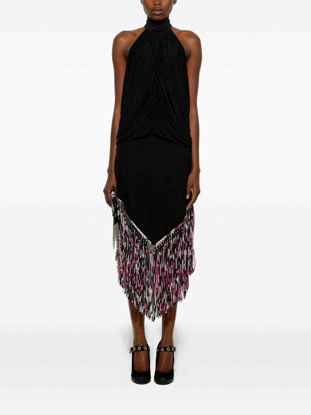 draped turtleneck top - 2