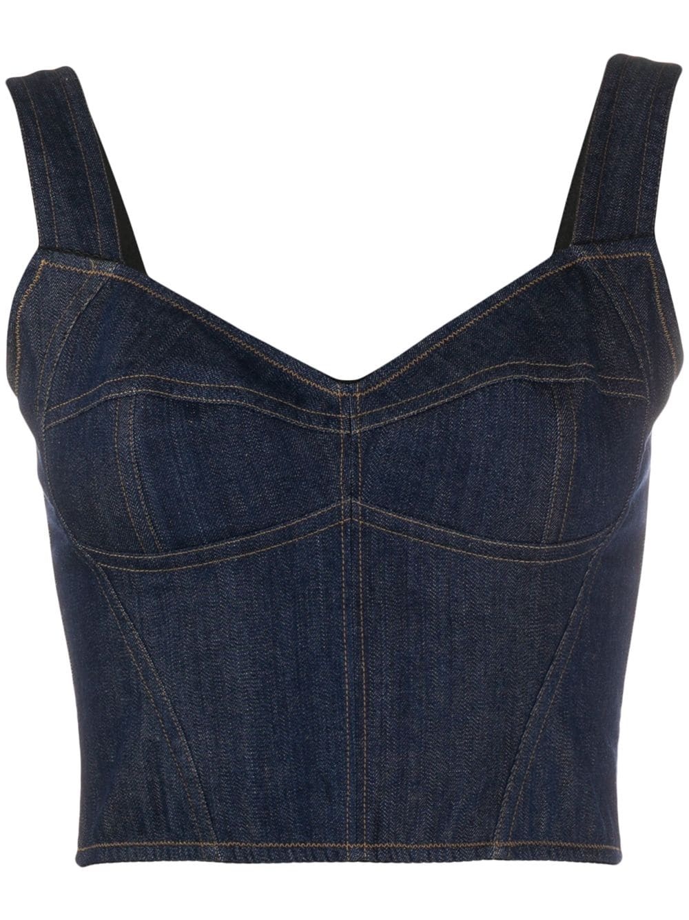 cropped denim corset top - 1