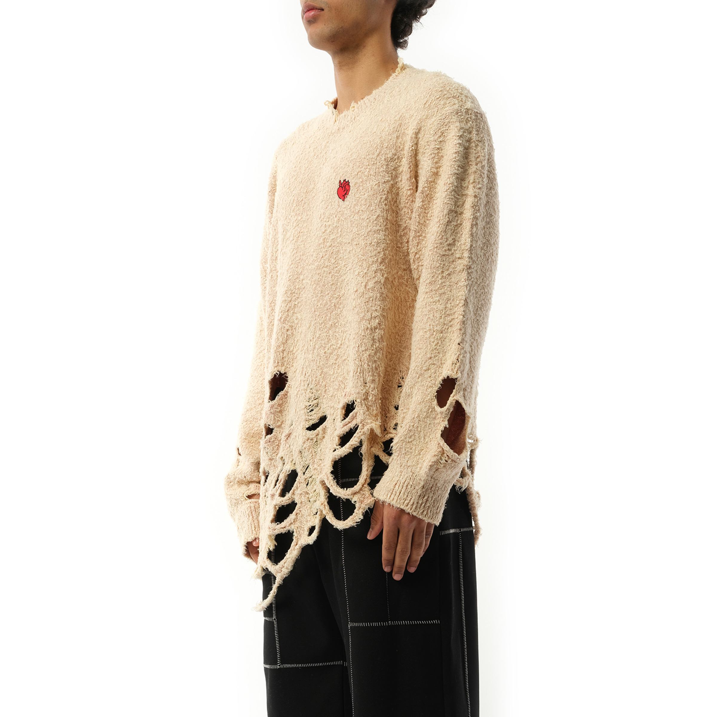Zombie Silhouette Knit Sweater in Beige - 5