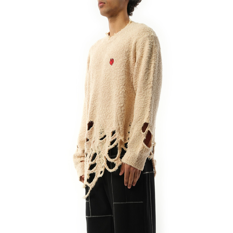 Zombie Silhouette Knit Sweater in Beige 5