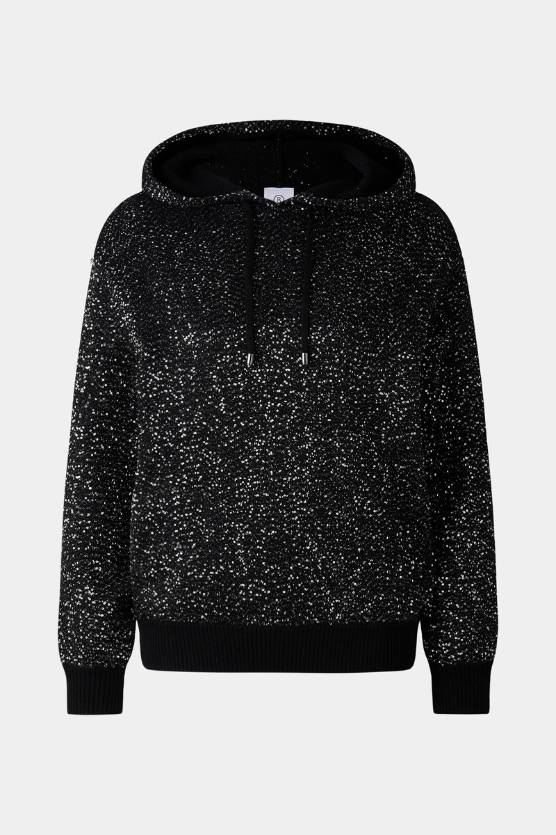 Ulli Sequinned hoodie in Black 1