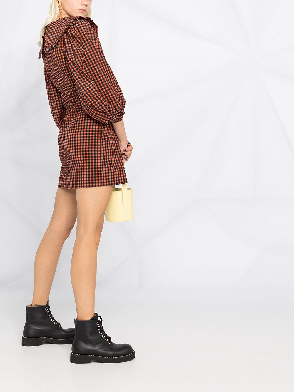 seersucker check mini dress - 6