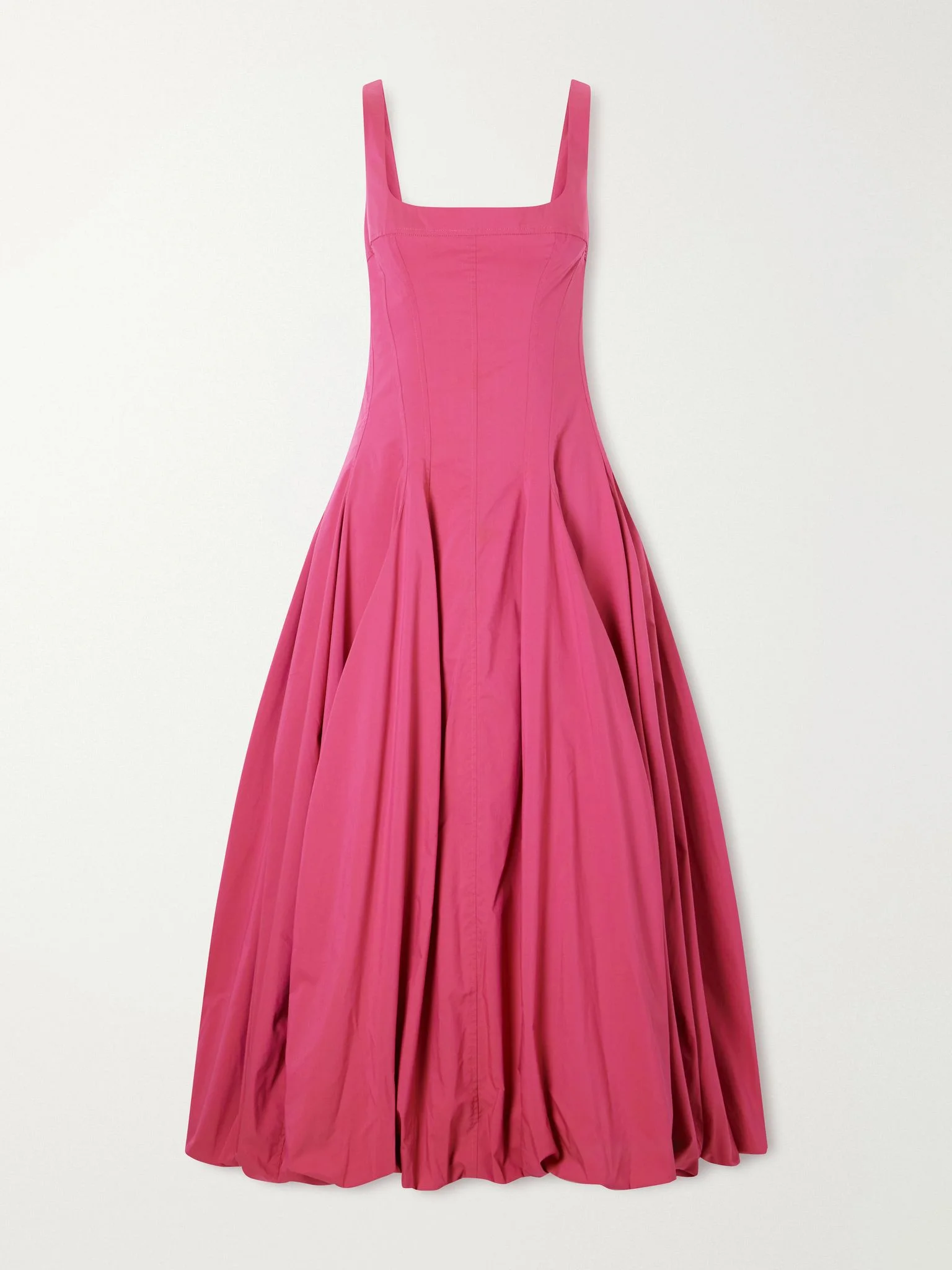 Hally pleated cotton-blend midi dress Pink - 1