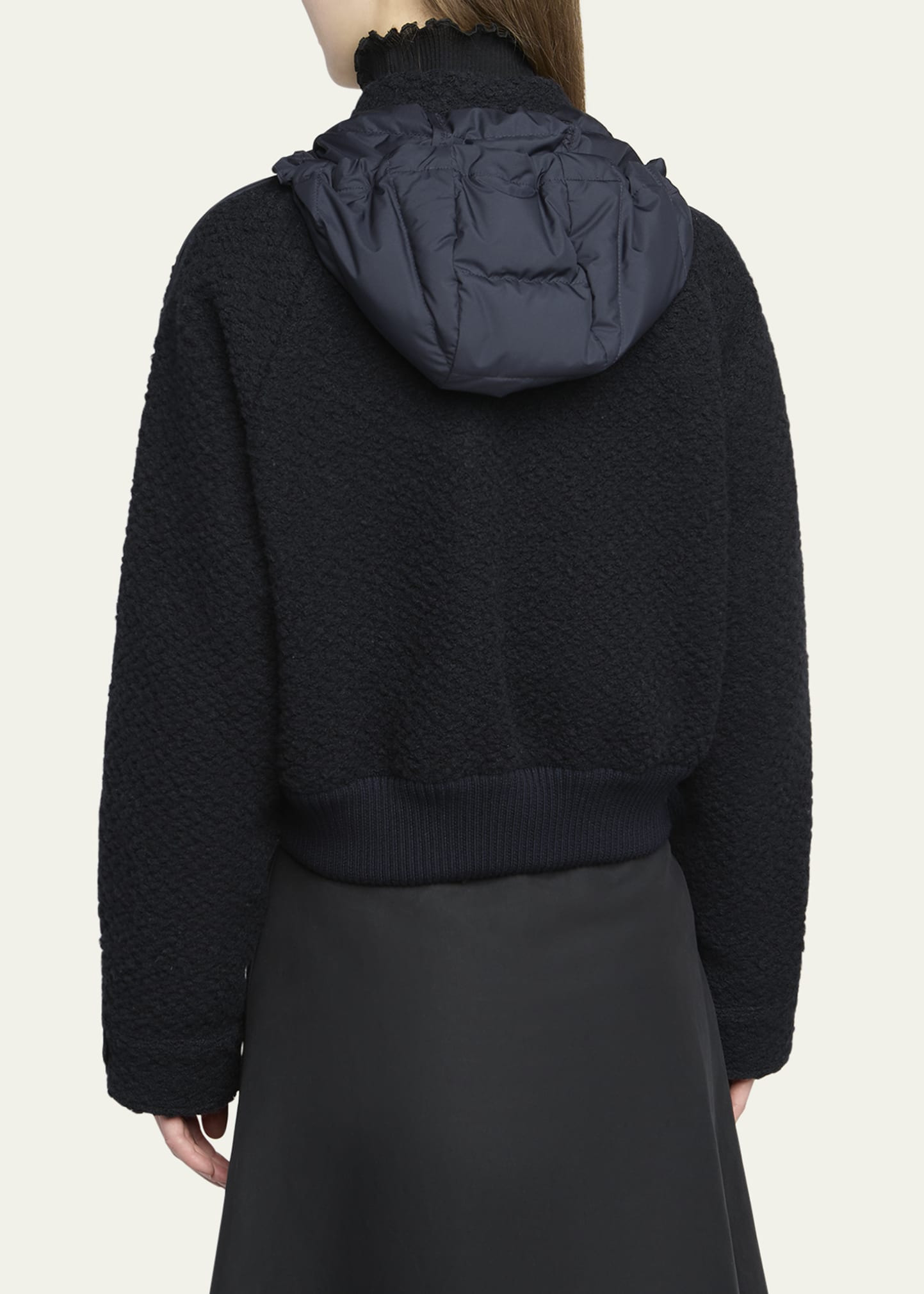 Juvigny Hooded Tweed Bomber Jacket - 3
