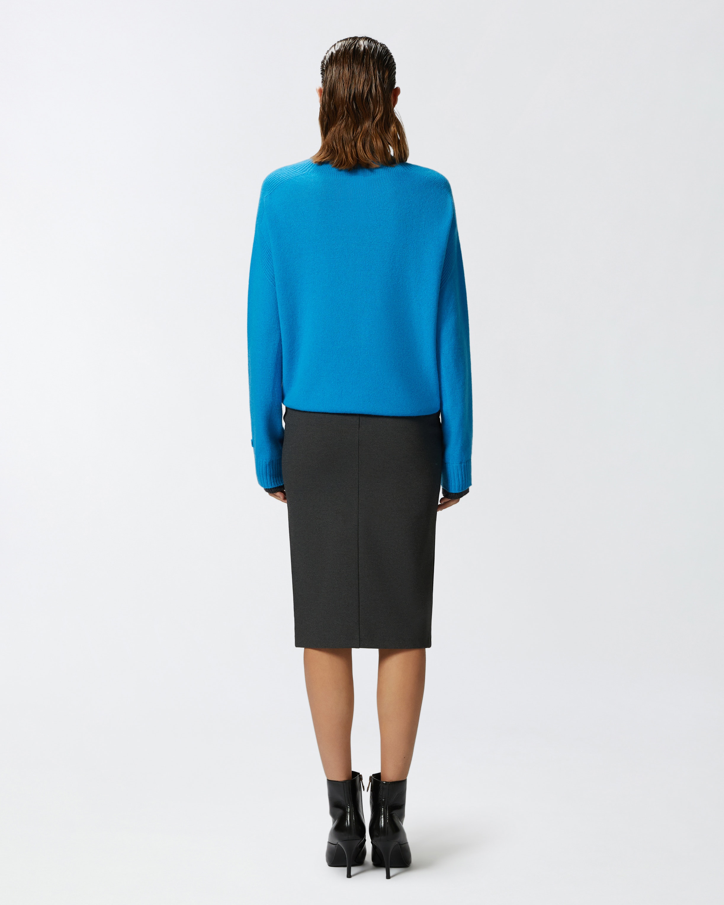 LONGUETTE SKIRT WITH SLIT AND ZIP - 4
