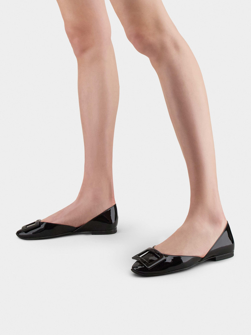 Roger Vivier Dorsay Lacquered Buckle Ballerinas in Patent Leather outlook