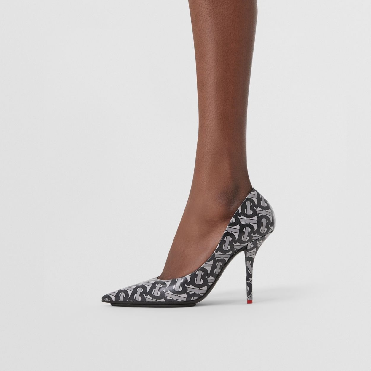 Monogram Print Lambskin Point-toe Pumps - 4